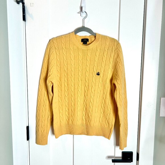 Brooks Brothers "346" Cable Knit 100% Lamb's Wool Preppy Men's Sweater Size M - Picture 1 of 4